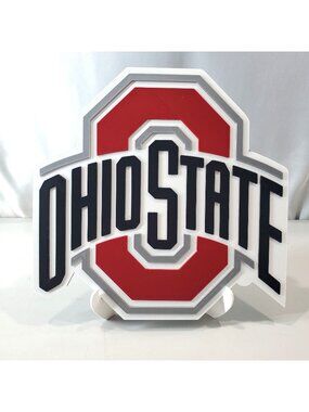 Ohio State Buckeyes 3D Wall Art With Stand - Scarlet & Gray Logo Display